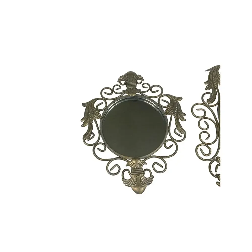Vintage Set of 3 Silver Metal Home Interior Wall Mirrors